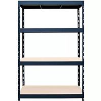 Crni metalni skladišni regal sa zakovicama Stabil 180x150x60cm – 400kg/4 police