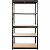 Crni metalni skladišni regal 179x80x40 cm - 5 polica/200kg