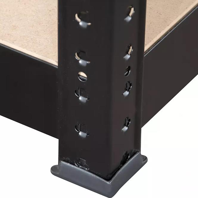 Crni metalni skladišni regal 179x80x40 cm - 5 polica/200kg