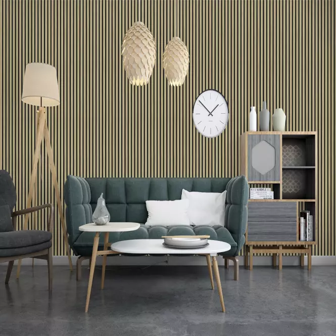 Zidne lamele mdf/filc zlatni 21x300x2650mm