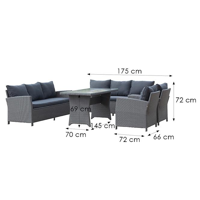 Set od umjetnog ratana Bados crni