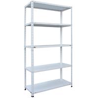 Bijeli metalni skladišni regal 178x90x30 cm – 5 polica/80kg