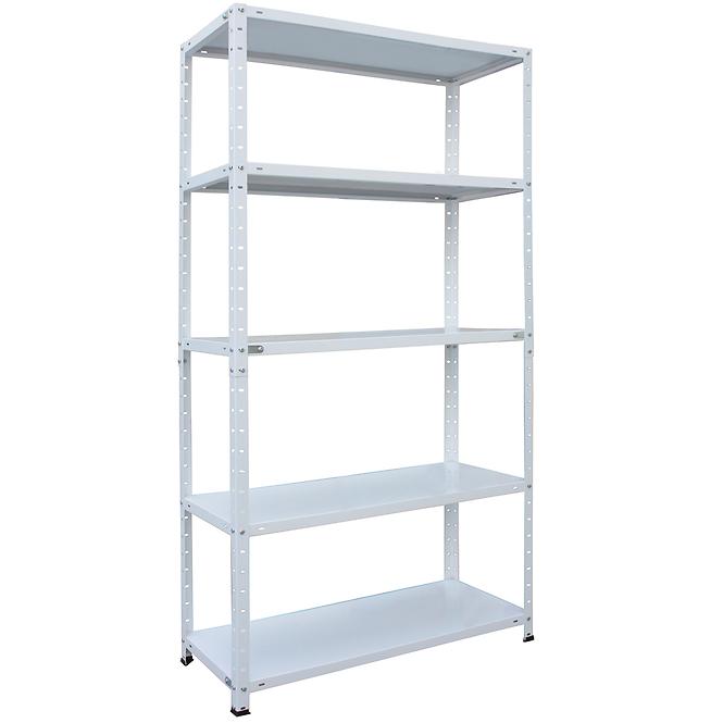 Bijeli metalni skladišni regal 178x90x30 cm – 5 polica/80kg