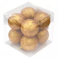 Svjetlucave kuglice za bor u kutiji 8 kom. zlatne bn6493zl