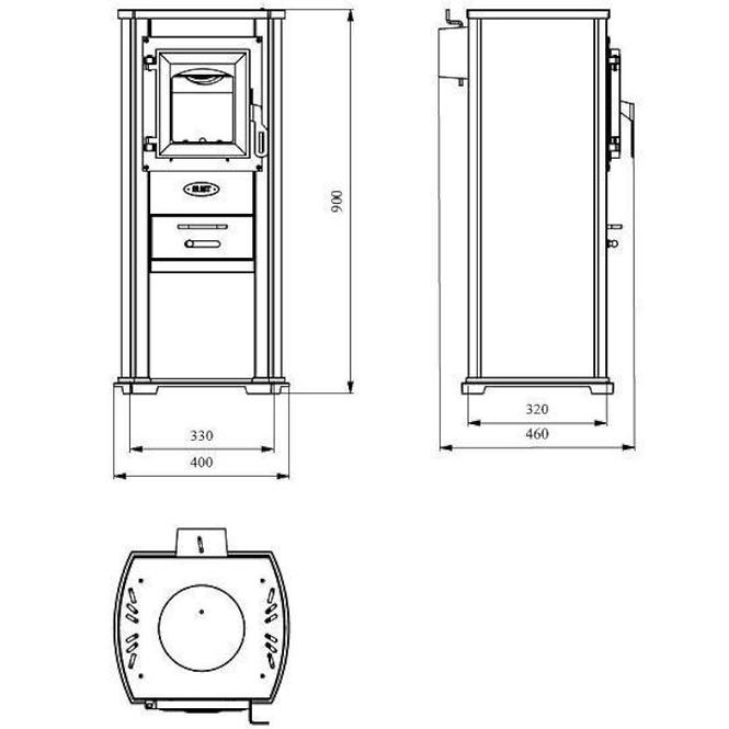 Kamin štednjak EKONOMIK LUX 5-7 kW