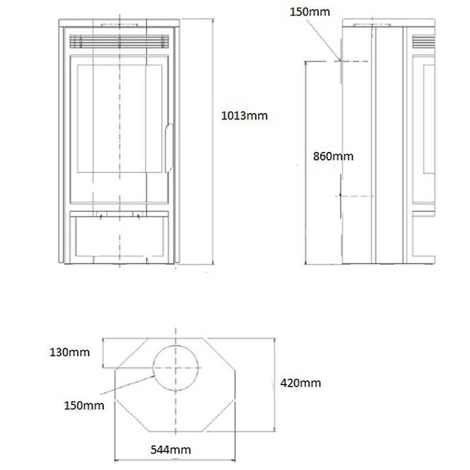 Kamin štednjak Baltik 6 3,5-8,5 kW pješčenjaka