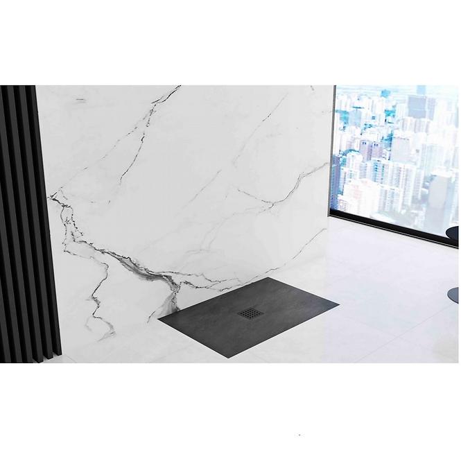 Rea-k4579 pravokutna tuš kada rock black 80x120,3