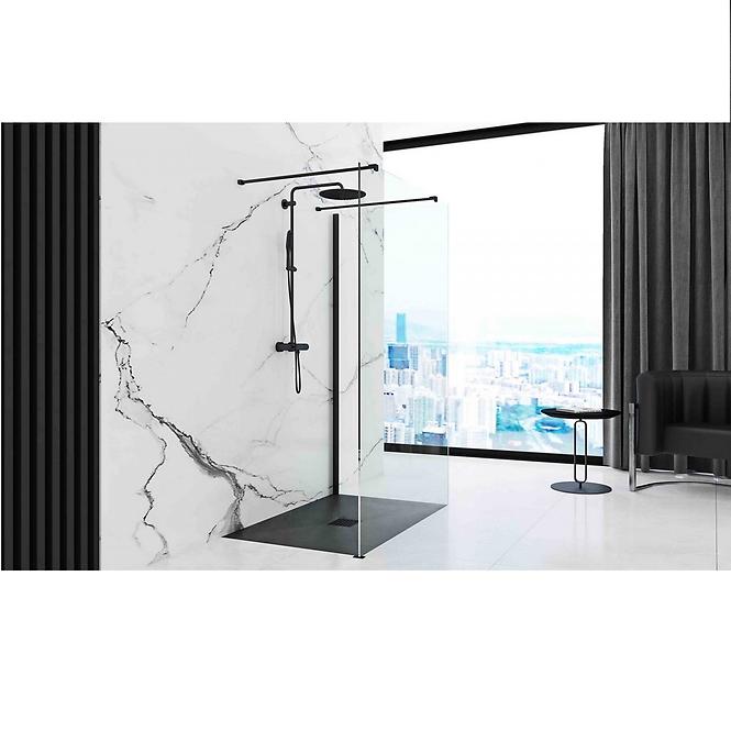 Rea-k4579 pravokutna tuš kada rock black 80x120,4