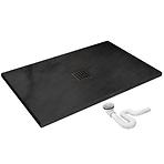 Rea-k4580 pravokutna tuš kada rock black 90x120