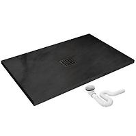 Rea-k4580 pravokutna tuš kada rock black 90x120