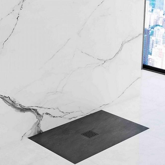 Rea-k4580 pravokutna tuš kada rock black 90x120