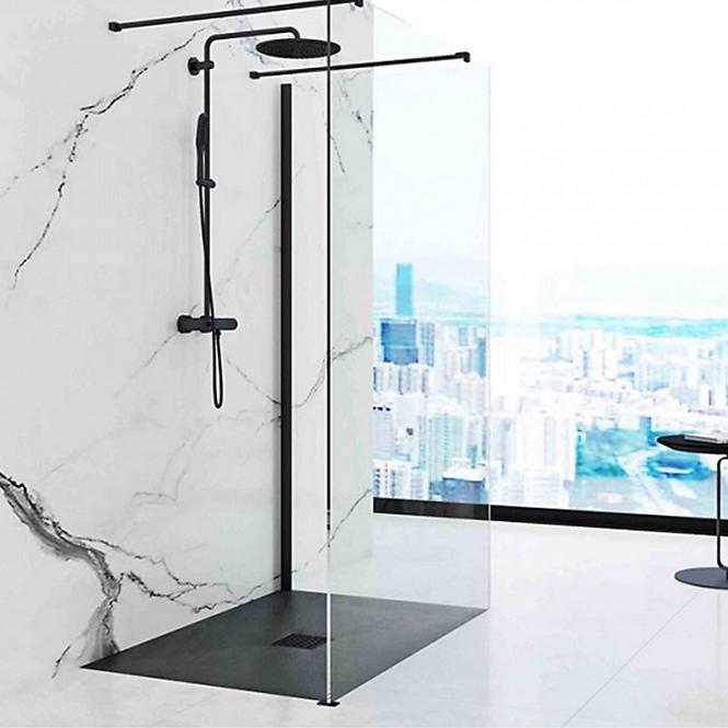 Rea-k4580 pravokutna tuš kada rock black 90x120
