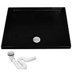Rea-k4804 kvadratna tuš kada savoy black 80x80+syfon