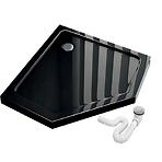 Rea-k8543 peterokutna tuš kadadiamond black 90x90x5