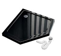 Rea-k8543 peterokutna tuš kadadiamond black 90x90x5
