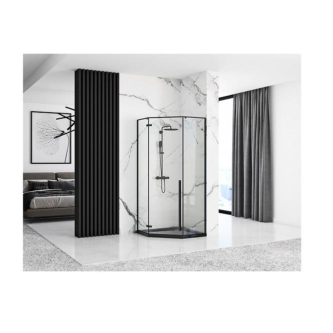Rea-k8543 peterokutna tuš kadadiamond black 90x90x5,3