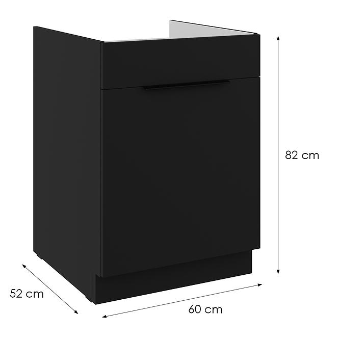 Kuhinjski ormarić Siena crni mat 60ZL 1S BB