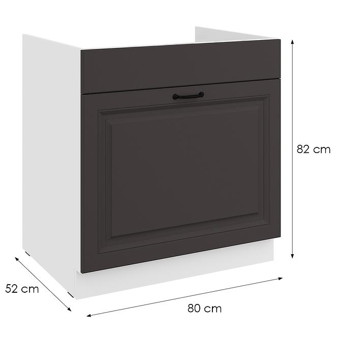 Kuhinjski ormarić Stilo grafit mat/bijeli 80ZL 1S BB