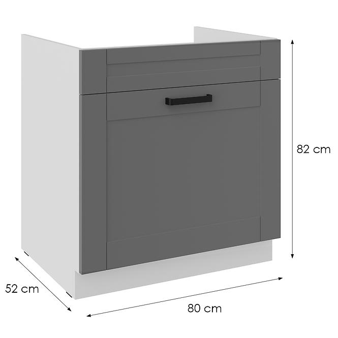 Kuhinjski ormarić Luna dustgrey/bijeli 80ZL 1S BB,2