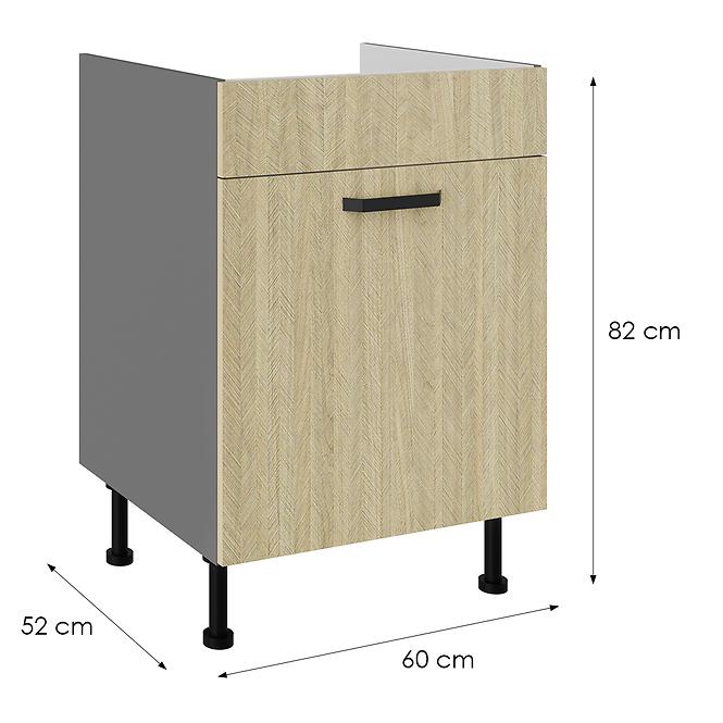 Kuhinjski ormarić Scandi jela/antracit 60ZL 1S BB,2