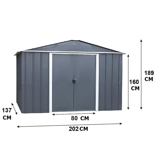 Metalna vrtna kućica, antracit 65AEYZ 202cm x 137cm
