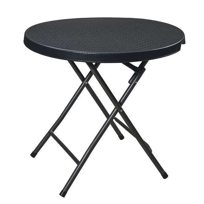 Sklopivi okrugli stol 80 cm crni