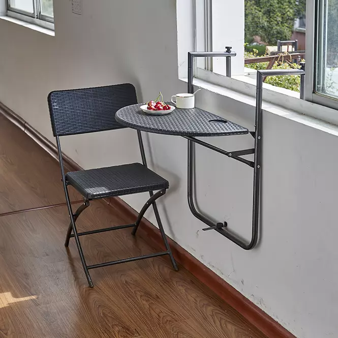 Stolić za balkon crni