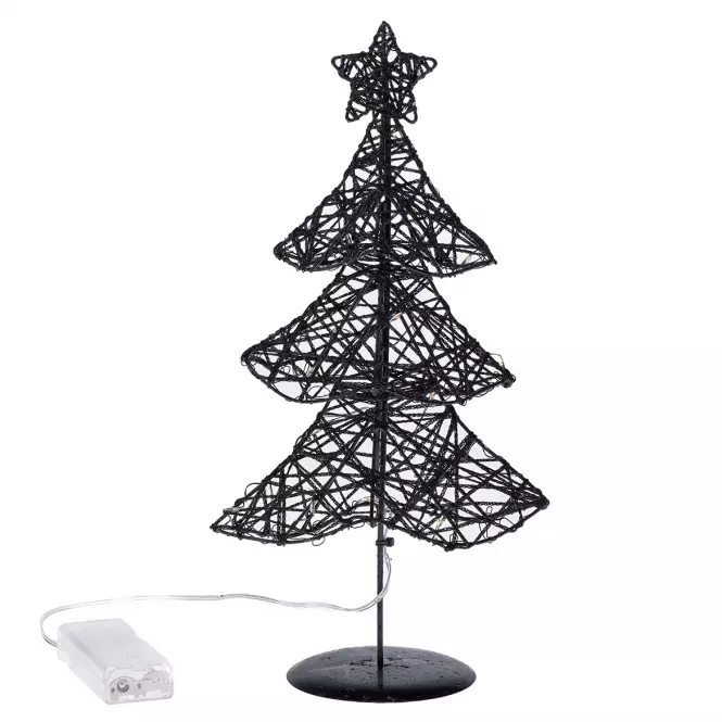 Metalno crno božićno drvce 20 led 16x31.5x9cm