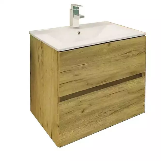 Ormarić za kupaonicu s umivaonikom Momo 60 zlatni hrast