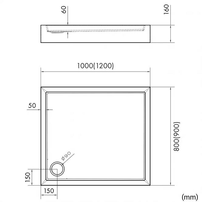 TUŠ KADA  ASTRIX 90X120X16 BIJELA STRUKTURA AQM4747BS,2