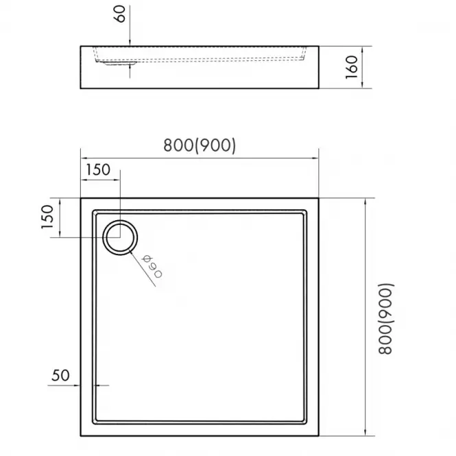 Tuš kada Astrix 80x80 AQM4730