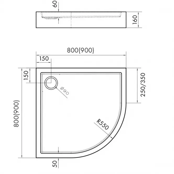 Tuš kada Astrix 90x90 AQM4734