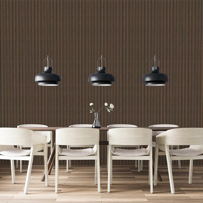 Zidni panel s lamelama MODERN LINE SLIM Wallnut Black 12x122x2650mm 