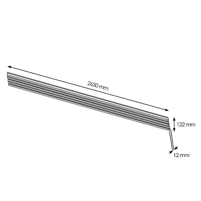 Zidni panel s lamelama MODERN LINE SLIM Wallnut Black 12x122x2650mm 