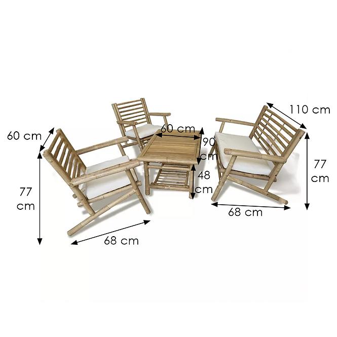 Set namještaja od bambusa 1+2+1