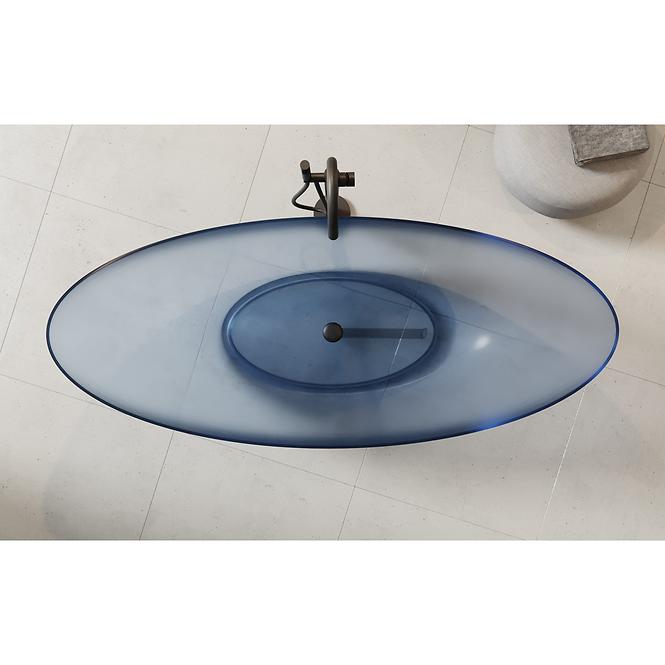 Samostojeća kada Axya 180/80 Blue Wave sifon klik-klak krom