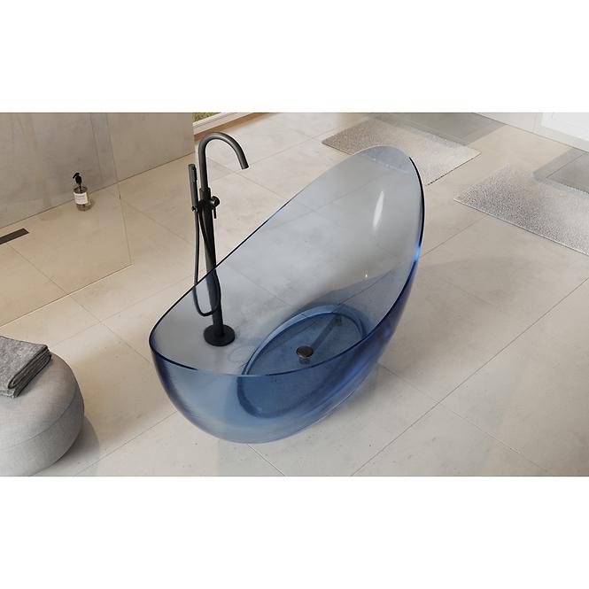 Samostojeća kada Axya 180/80 Blue Wave sifon klik-klak krom
