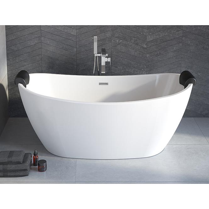 Samostojeća kada Ayla 170/80 + sifon klik-klak, s preljevom, crni