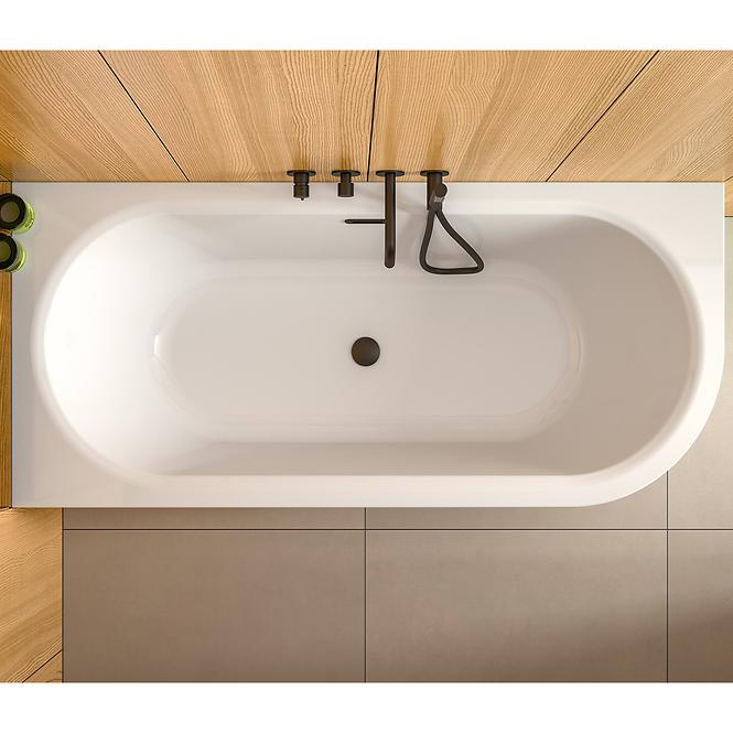 Samostojeća zidna kada Avita A-Line 160L + sifon klik-klak krom