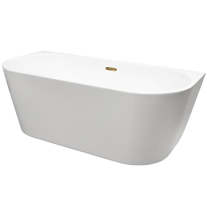 Samostojeća zidna kada Vica New 160/80 + sifon klik-klak čisti se s gornje strane, s uskim preljevom slim zlat
