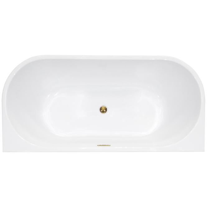 Samostojeća zidna kada Vica New 160/80 + sifon klik-klak čisti se s gornje strane, s uskim preljevom slim zlat