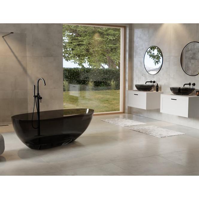 Samostojeća kada Xara 160/75 Carbon Grey sifon klik-klak crni mat