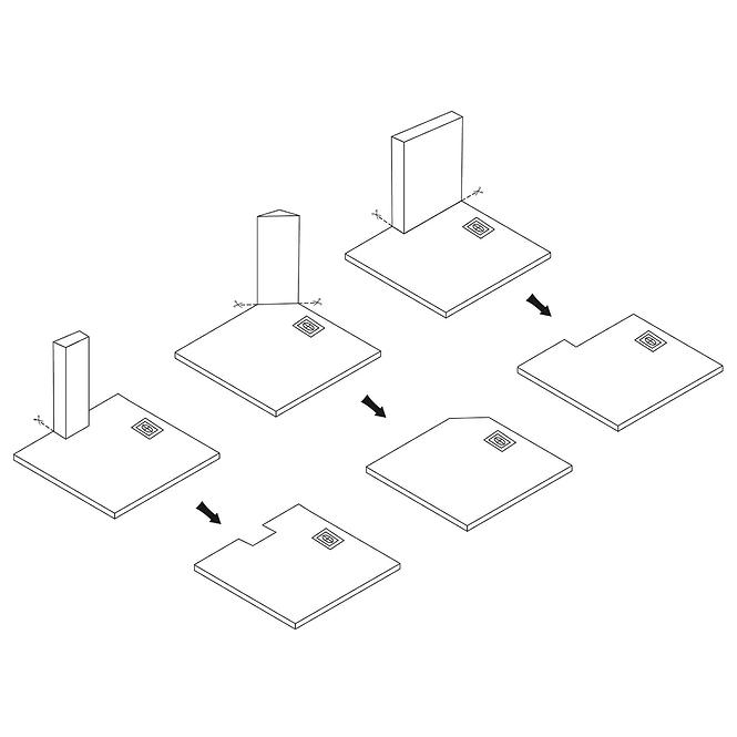 Kvadratna tuš kada Bazalt Grey 90x90x2,5 Rea K4105 