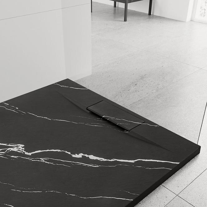 Kvadratna tuš kada Magnum Carrara Black 90x90x2,5 Rea K7003