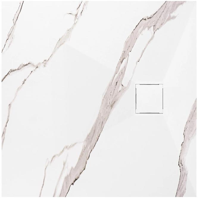 Kvadratna tuš kada Magnum Carrara White 90x90x2,5 Rea K7005