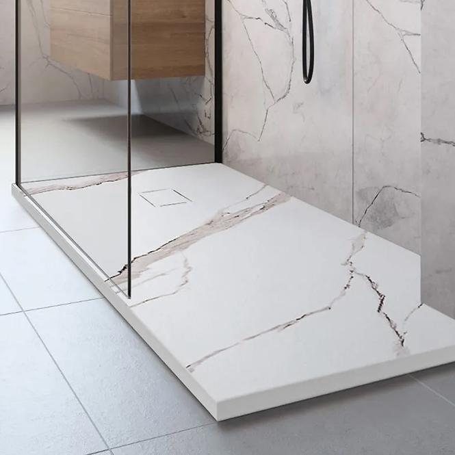 Kvadratna tuš kada Magnum Carrara White 90x90x2,5 Rea K7005