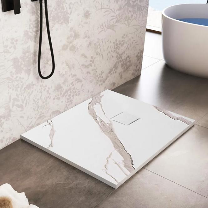Pravokutna tuš kada Magnum Carrara White 90x120x2,5 Rea K7006