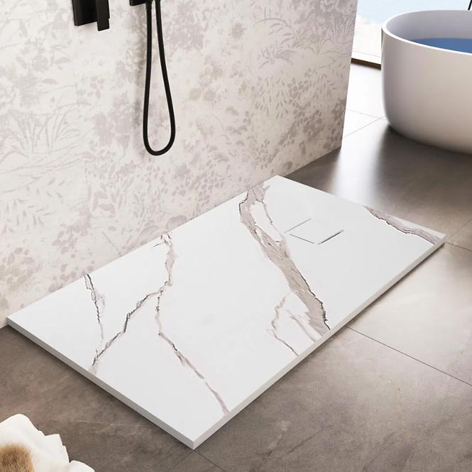 Pravokutna tuš kada Magnum Carrara White 90x120x2,5 Rea K7006