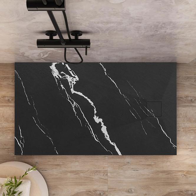 Pravokutna tuš kada Magnum Carrara Black 80x100x2,5 Rea K7007