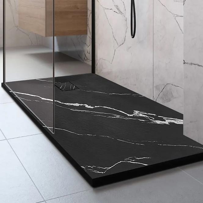 Pravokutna tuš kada Magnum Carrara Black 80x100x2,5 Rea K7007